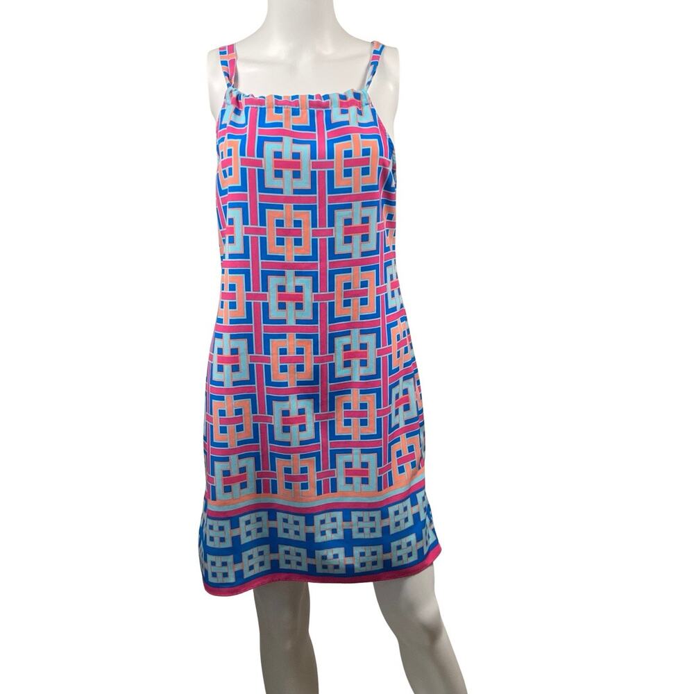 Crown & Ivy Sleeveless Mini Dress Womens Petite Small PS Colorful Geometric